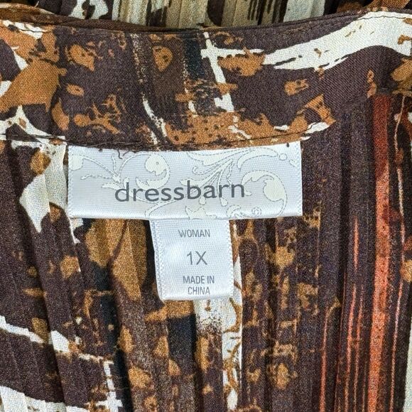 Vtg Y2K Pleated Ruffle Top 1X Brown Sheer Fairy Coquette Grunge 90s Artsy Boho - Picture 8 of 10
